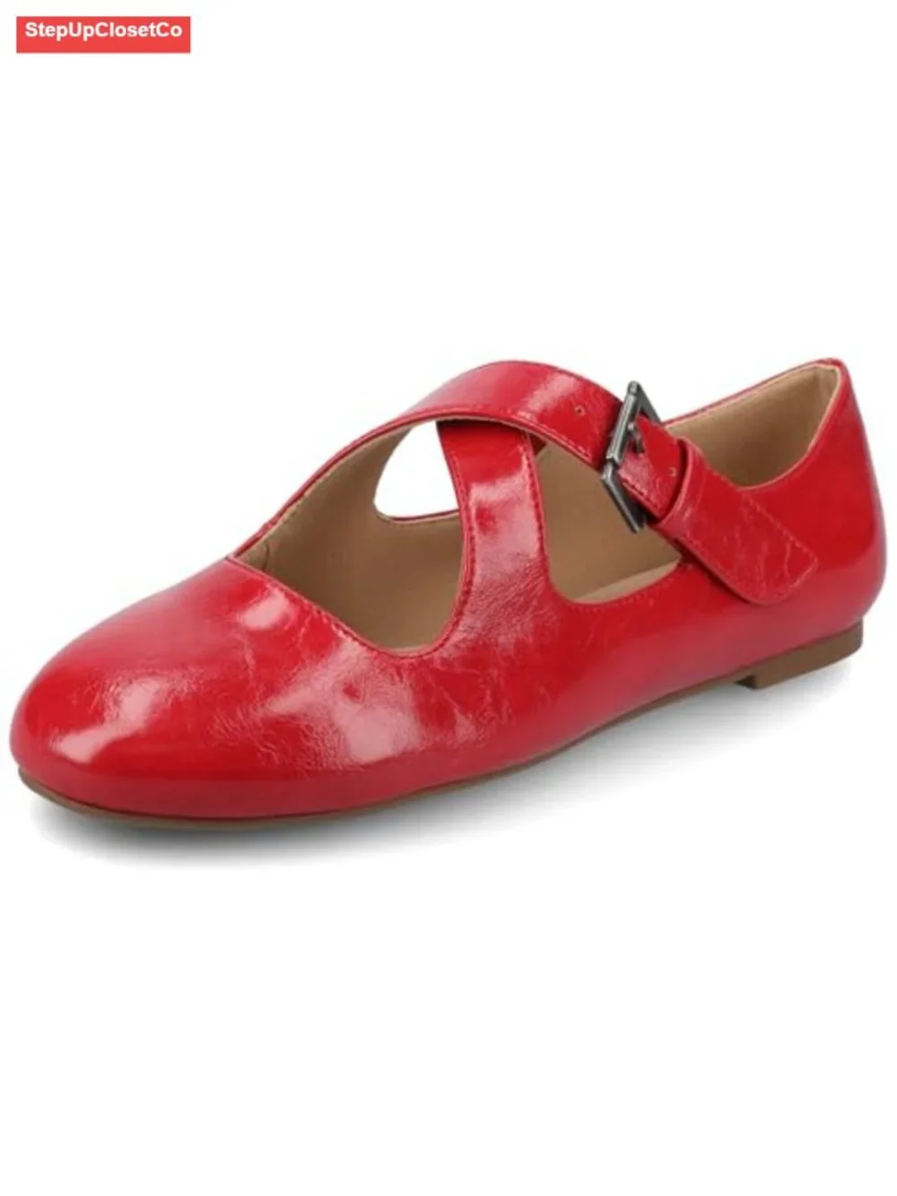 Journee Collection Ivanna Mary Jane Flats - Faux Leather Block Heel